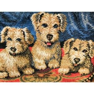 Vintage 60s Tapestry Purse 1960s Marlow Original Puppy Case Retro Cute Mod